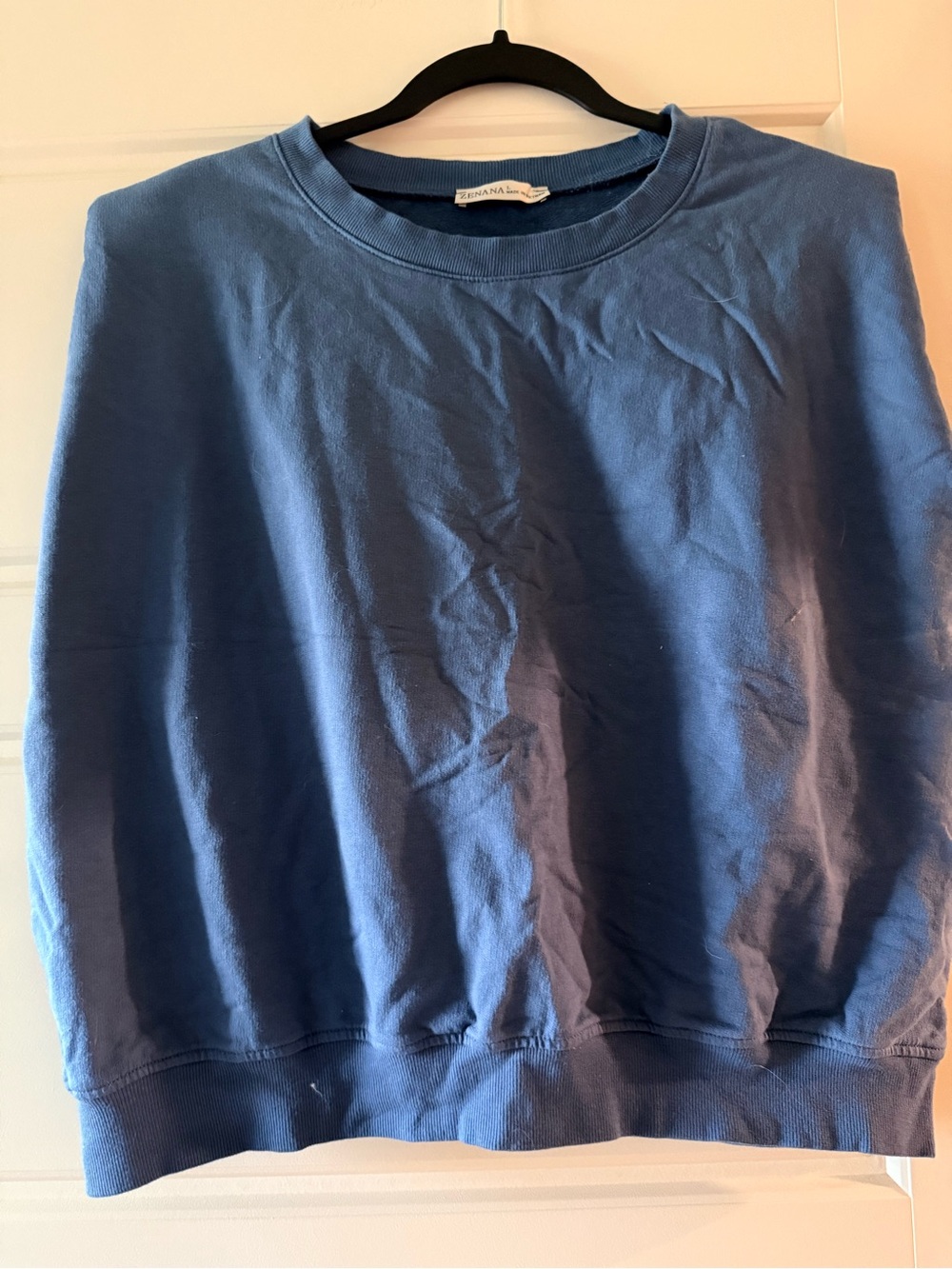 Zenana Blue Crewneck Cap Sleeve Too & Short Set